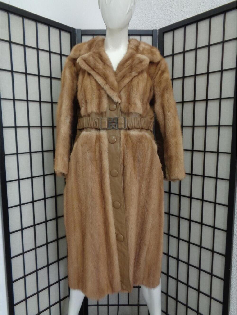 MINT CANADIAN PASTEL MINK FUR & LEATHER JACKET COAT WOMEN WOMAN SZ 4-6 SMALL